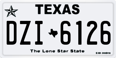 TX license plate DZI6126