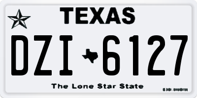 TX license plate DZI6127