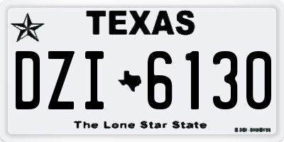 TX license plate DZI6130