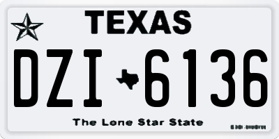 TX license plate DZI6136