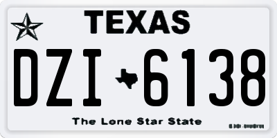 TX license plate DZI6138