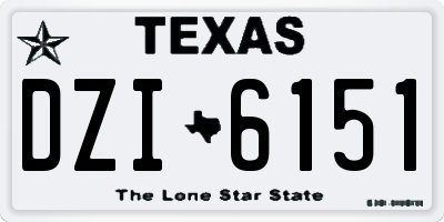 TX license plate DZI6151