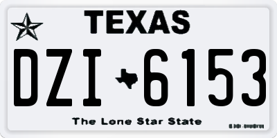 TX license plate DZI6153