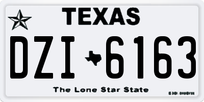 TX license plate DZI6163