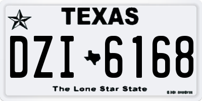 TX license plate DZI6168