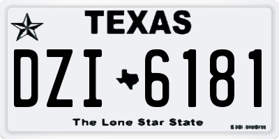 TX license plate DZI6181