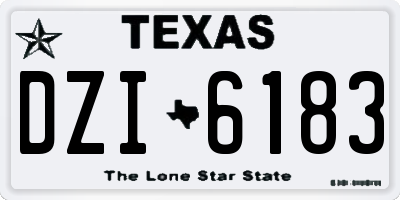 TX license plate DZI6183