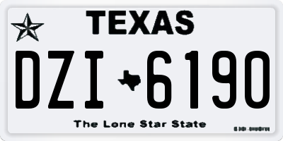 TX license plate DZI6190