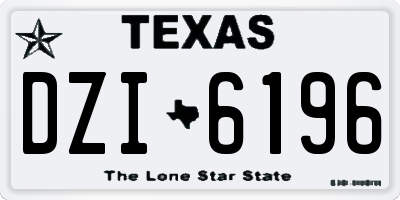 TX license plate DZI6196