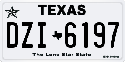 TX license plate DZI6197