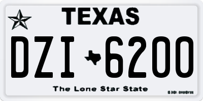 TX license plate DZI6200