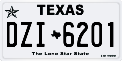 TX license plate DZI6201