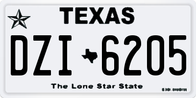TX license plate DZI6205
