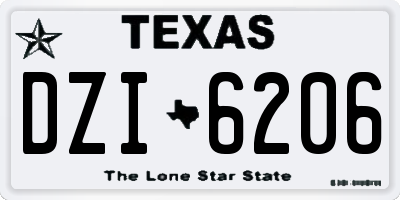 TX license plate DZI6206