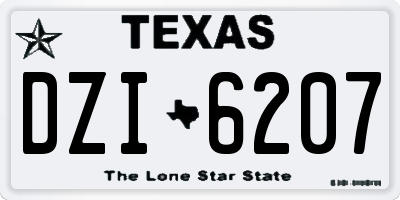 TX license plate DZI6207