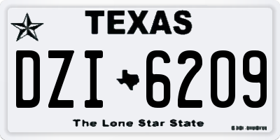 TX license plate DZI6209