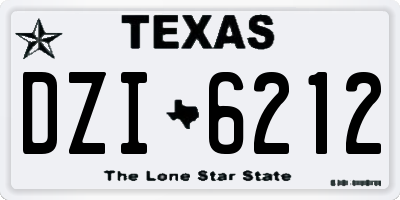 TX license plate DZI6212