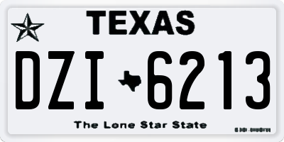TX license plate DZI6213