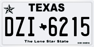 TX license plate DZI6215