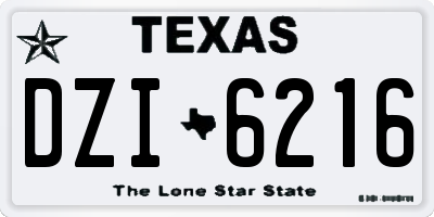 TX license plate DZI6216