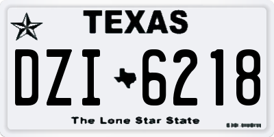 TX license plate DZI6218