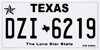 TX license plate DZI6219