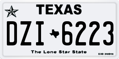 TX license plate DZI6223