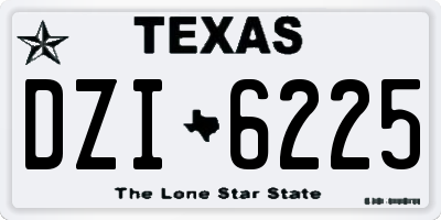 TX license plate DZI6225