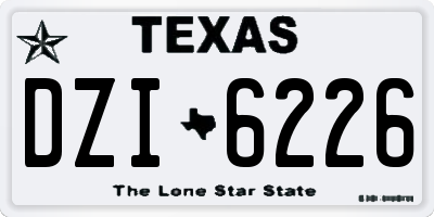 TX license plate DZI6226