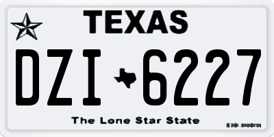 TX license plate DZI6227