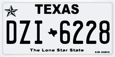 TX license plate DZI6228