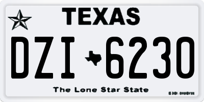 TX license plate DZI6230