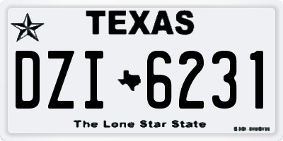 TX license plate DZI6231
