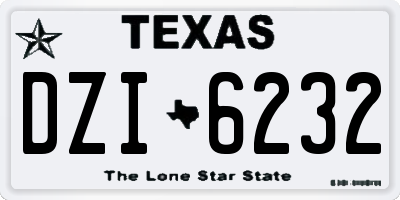 TX license plate DZI6232