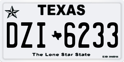TX license plate DZI6233