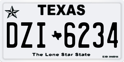 TX license plate DZI6234