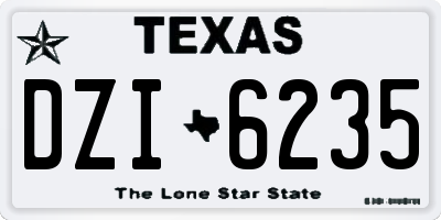 TX license plate DZI6235