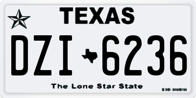TX license plate DZI6236