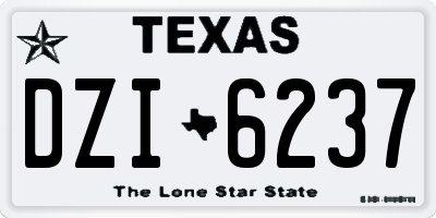 TX license plate DZI6237
