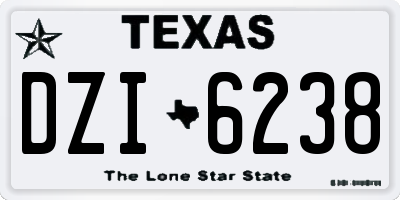 TX license plate DZI6238