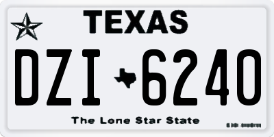 TX license plate DZI6240