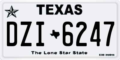 TX license plate DZI6247