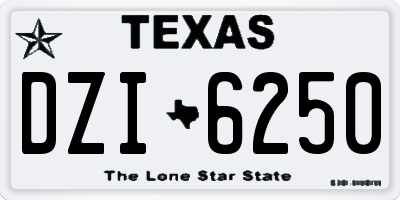 TX license plate DZI6250