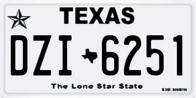 TX license plate DZI6251
