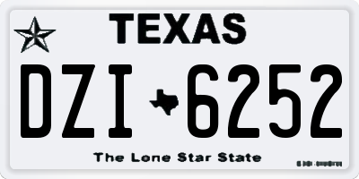 TX license plate DZI6252