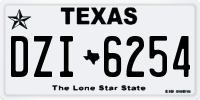 TX license plate DZI6254