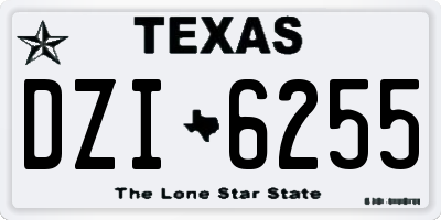 TX license plate DZI6255