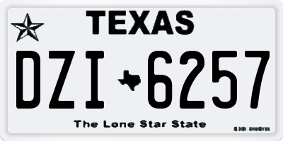 TX license plate DZI6257