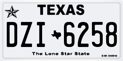 TX license plate DZI6258