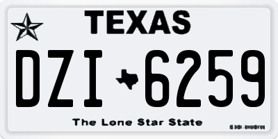 TX license plate DZI6259
